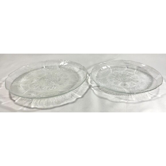 Arcoroc France Salad & Dessert Plate Sunflower Design Clear Glass Set of 12 - Picture 16 of 16